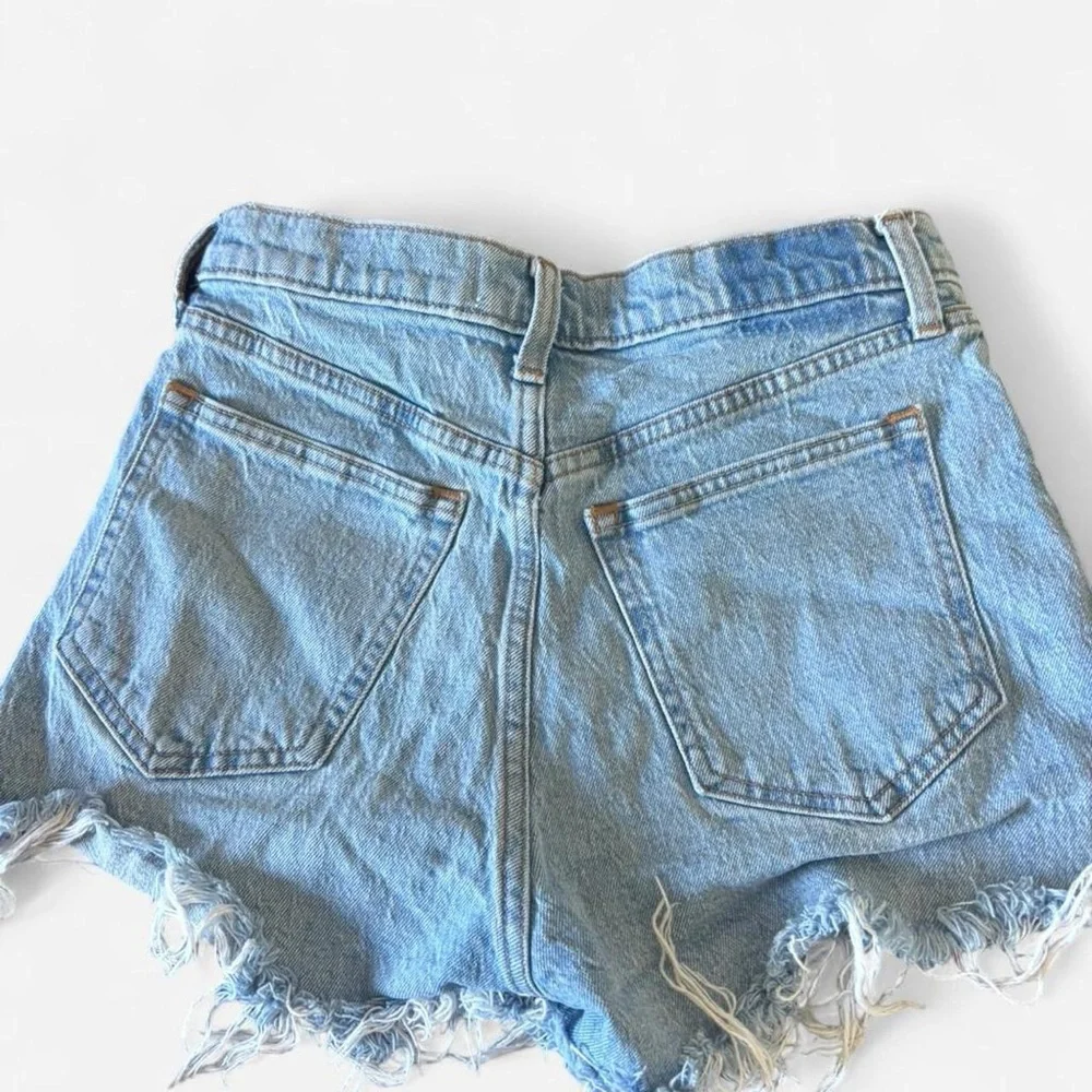 Abercrombie & Fitch Light Blue Distressed Denim Cutoff Shorts - Picture 2 of 2